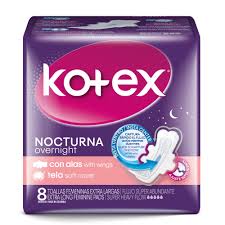 TOALLA KOTEX NOCTURNA CON ALAS 8U